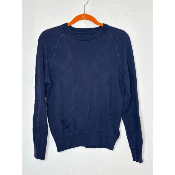 Zandig & Voltaire Cotton Cashmere Blend Crew Neck Lightweight‎ Navy Sweatshirt S - Picture 1 of 8